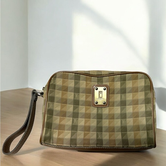 MAXIME LABEYRIE Paris Pouch Cosmetic Bag Japan Japanese Vintage Plaid Sold as Is - Picture 1 of 6